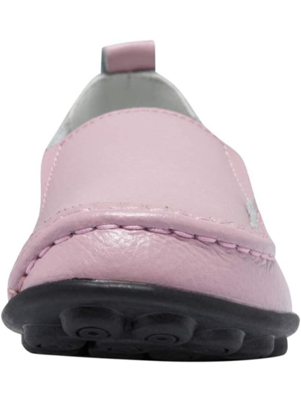 〽️Women’s Light Pink Leather Slip On Loafers Comfortable Walking Flats Casual